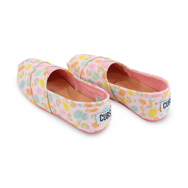 Girls Canvas Ballarina – Pastil Pink Rainbows Slip-on Espadrilles