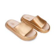 Girls Rubber Slippers – Shimmer Gold Chunk