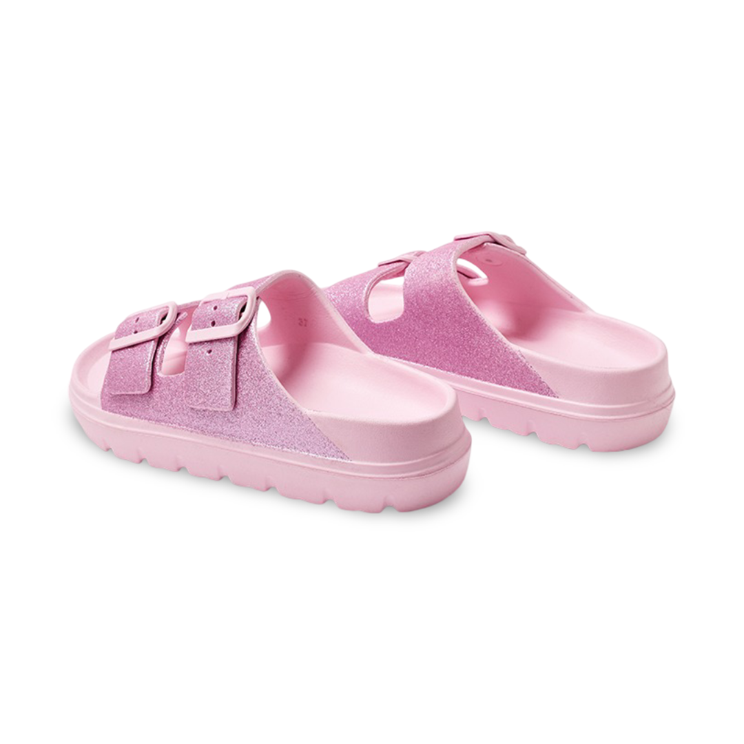 Girls Rubber Slippers – Pink Bubble Gum Safari