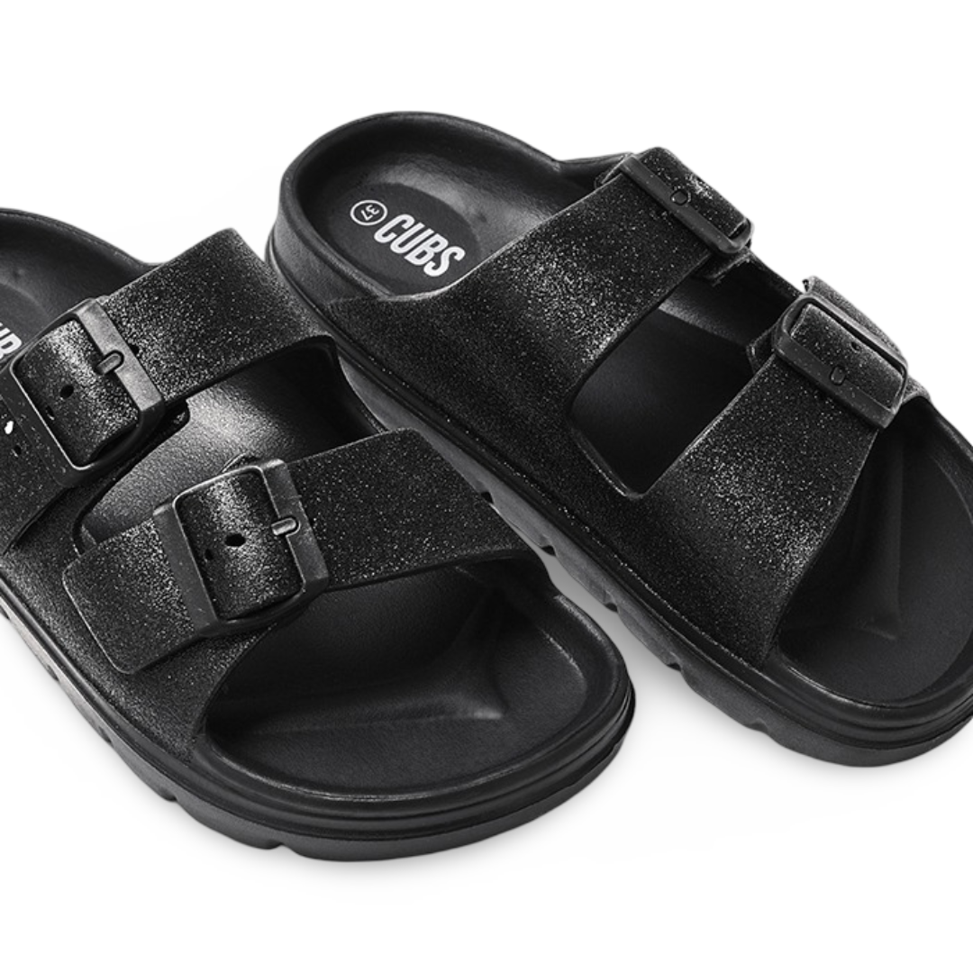 Unisex Rubber Slippers – Glowy Black Safari