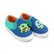 Baby Boys Canvas Sneakers – Blue Funny Monster Slip-on Sneaker