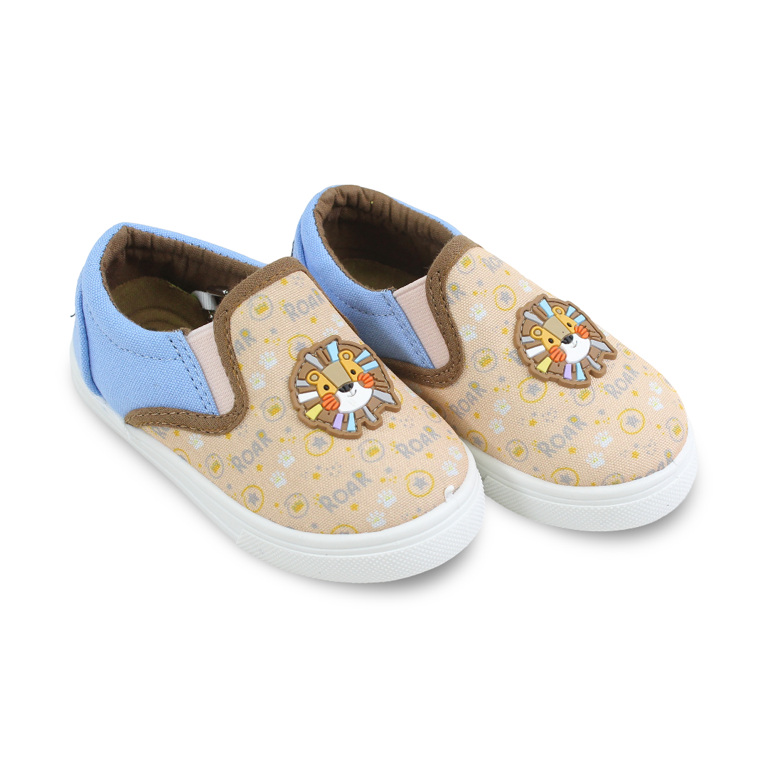 Baby Boys Canvas Sneakers – Beige Happy Lion Slip-on Sneaker - Clothing - Cubs Shoes