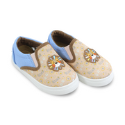 Baby Boys Canvas Sneakers – Beige Happy Lion Slip-on Sneaker