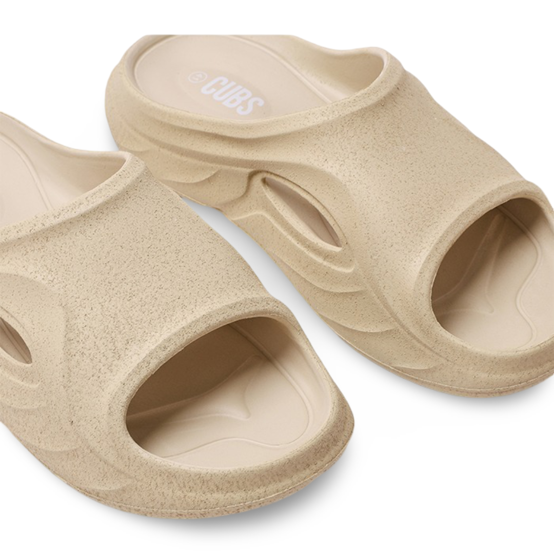 Boys Rubber Slippers – Beige Sand Storm Bubble Walk