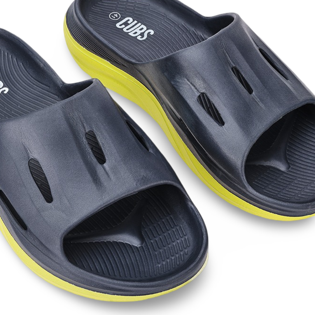 Boys Rubber Slippers – Navy & Pistachio Air walk