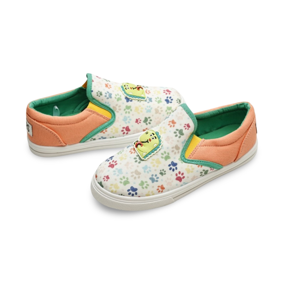 Baby Boys Canvas Sneakers – Friendly Dino Slip-on Sneaker