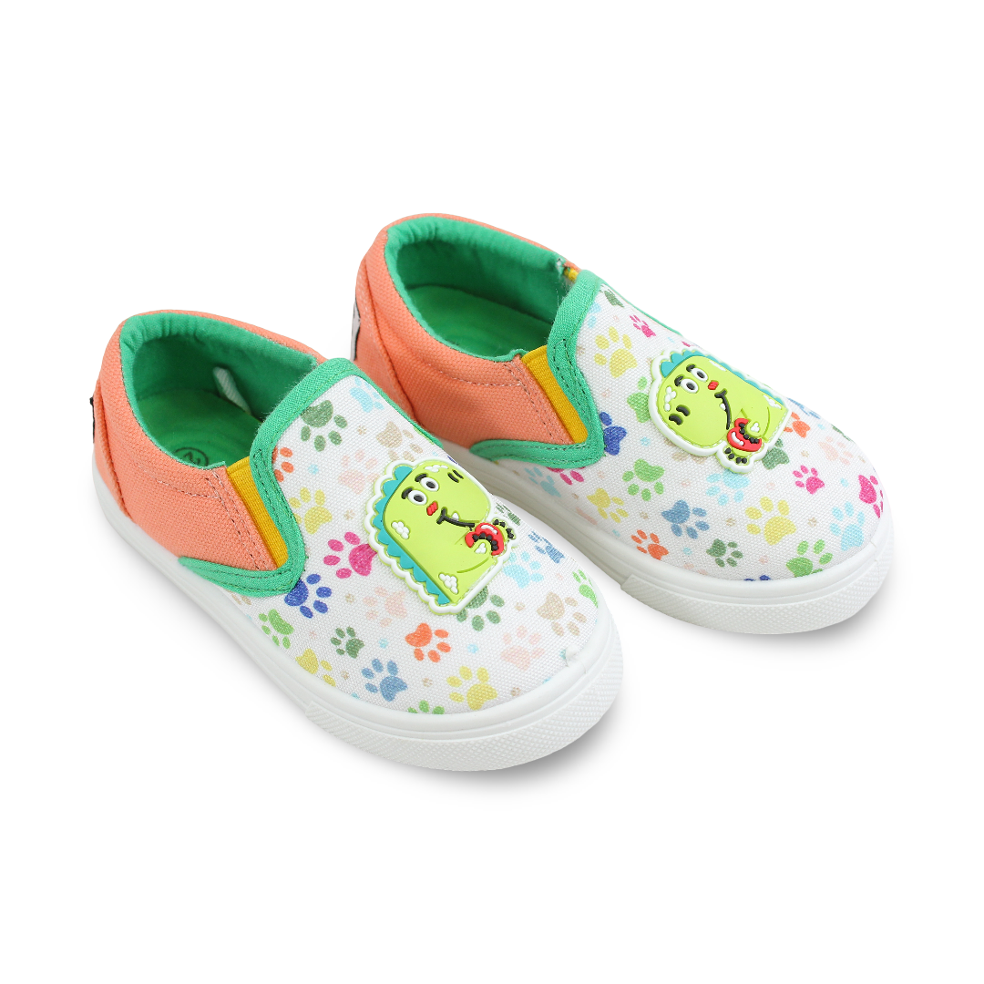Baby Boys Canvas Sneakers – Friendly Dino Slip-on Sneaker