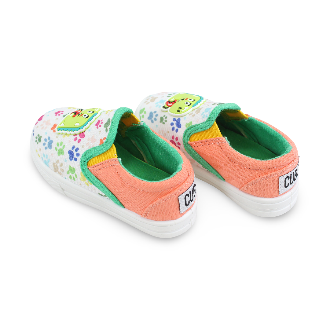 Baby Boys Canvas Sneakers – Friendly Dino Slip-on Sneaker