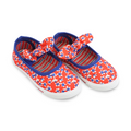 Girls Canvas Ballarina – Red Flower Front Bow