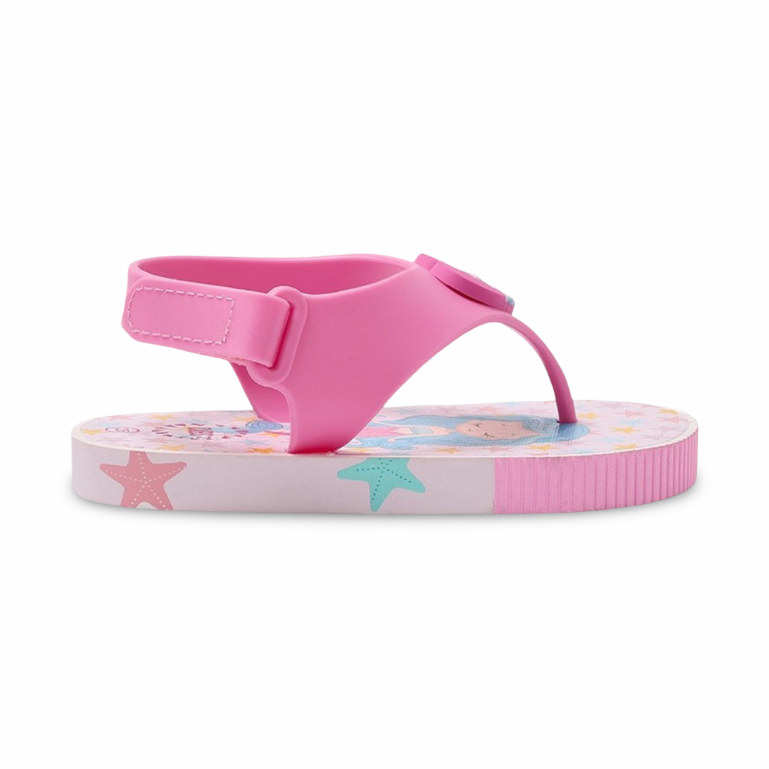 Baby Girls Rubber Sandal – Pink Mermaid Flip-Flop Design
