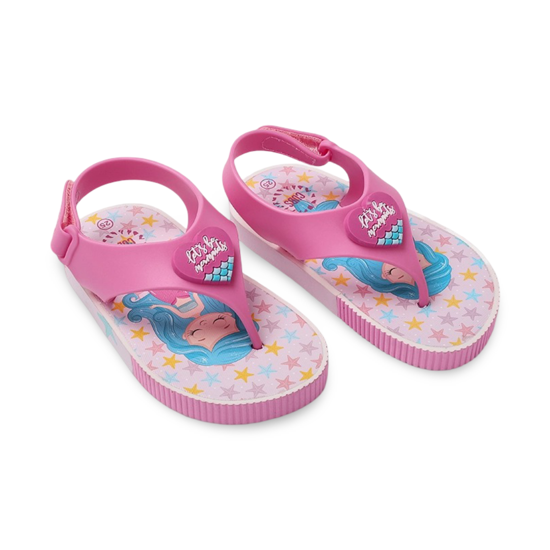 Baby Girls Rubber Sandal – Pink Mermaid Flip-Flop Design