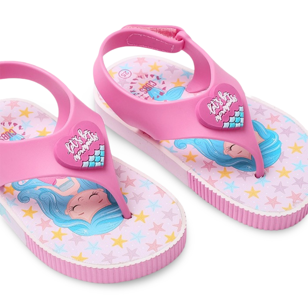 Baby Girls Rubber Sandal – Pink Mermaid Flip-Flop Design