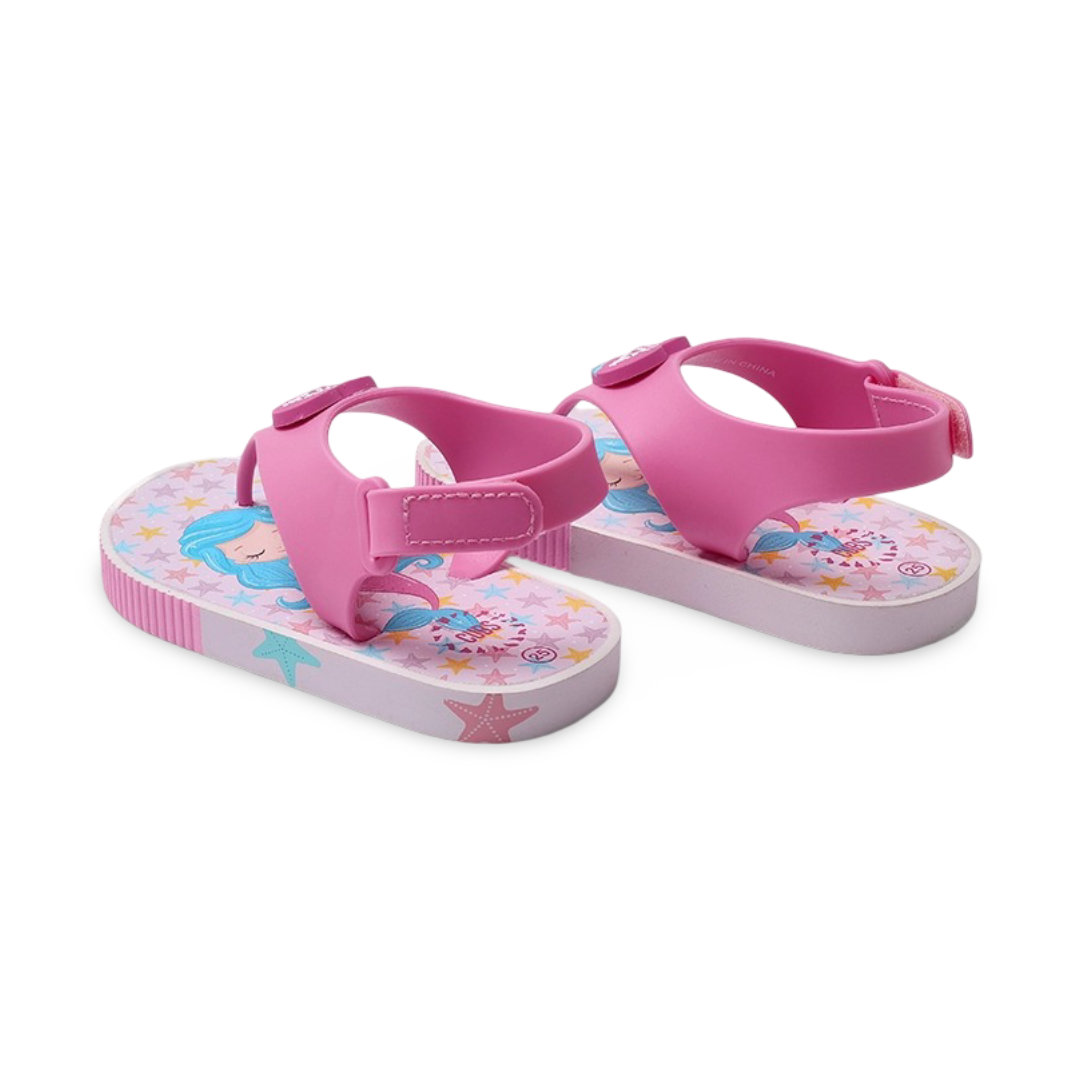 Baby Girls Rubber Sandal – Pink Mermaid Flip-Flop Design
