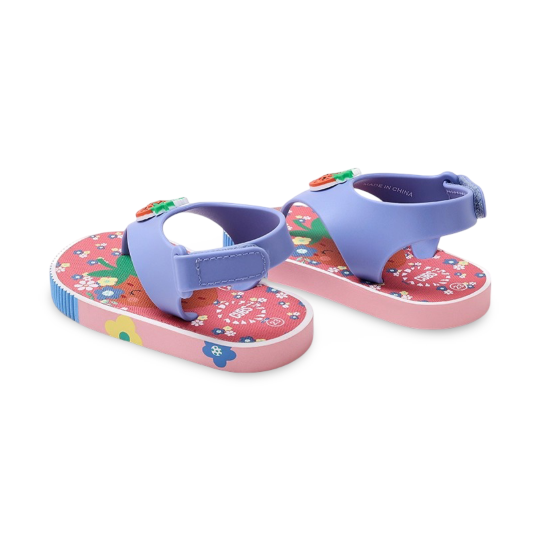 Baby Girls Rubber Sandal – Baby Blue Strawberry Flip-Flop Design