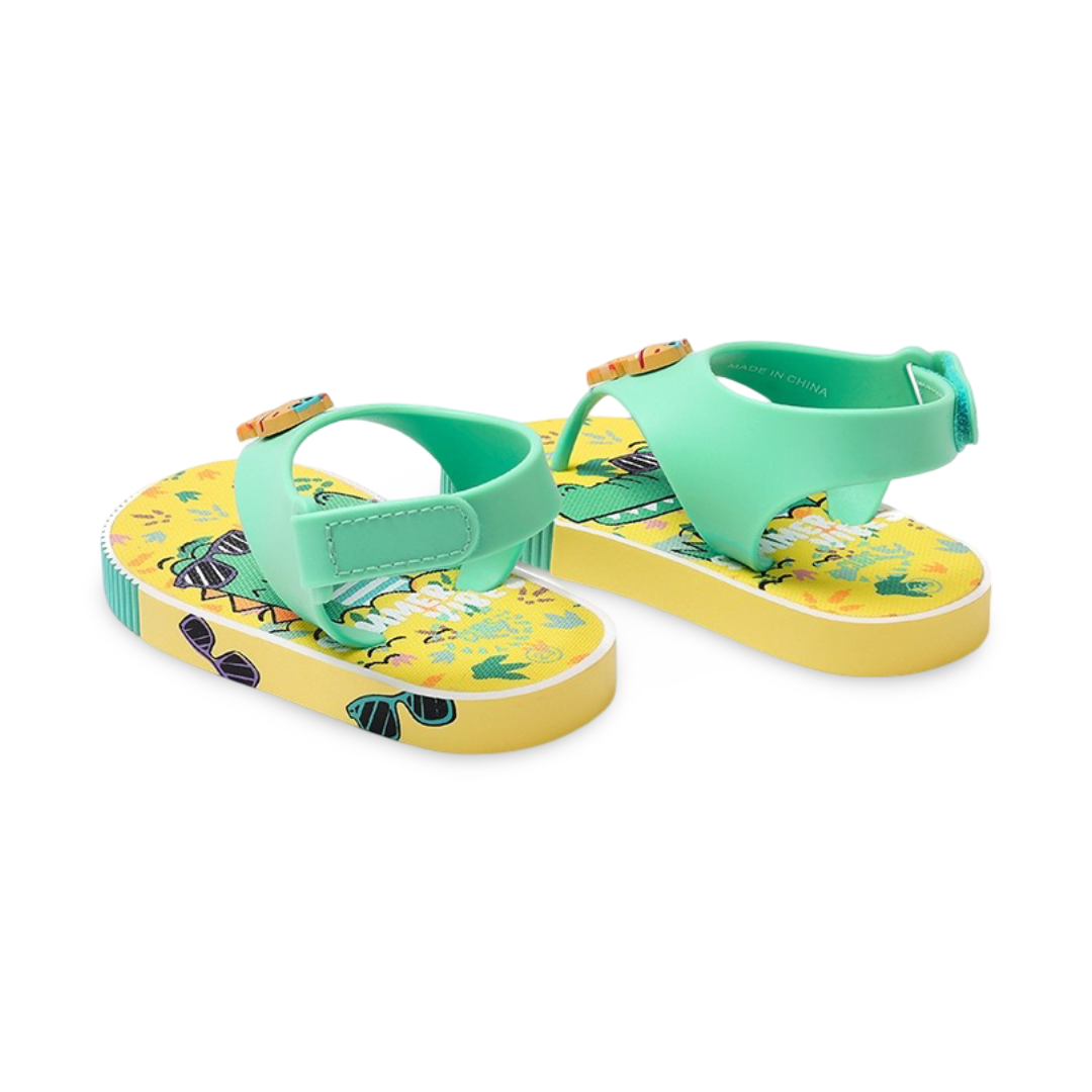 Unisex Baby Rubber Sandal – Green Crocodile Flip-Flop Design