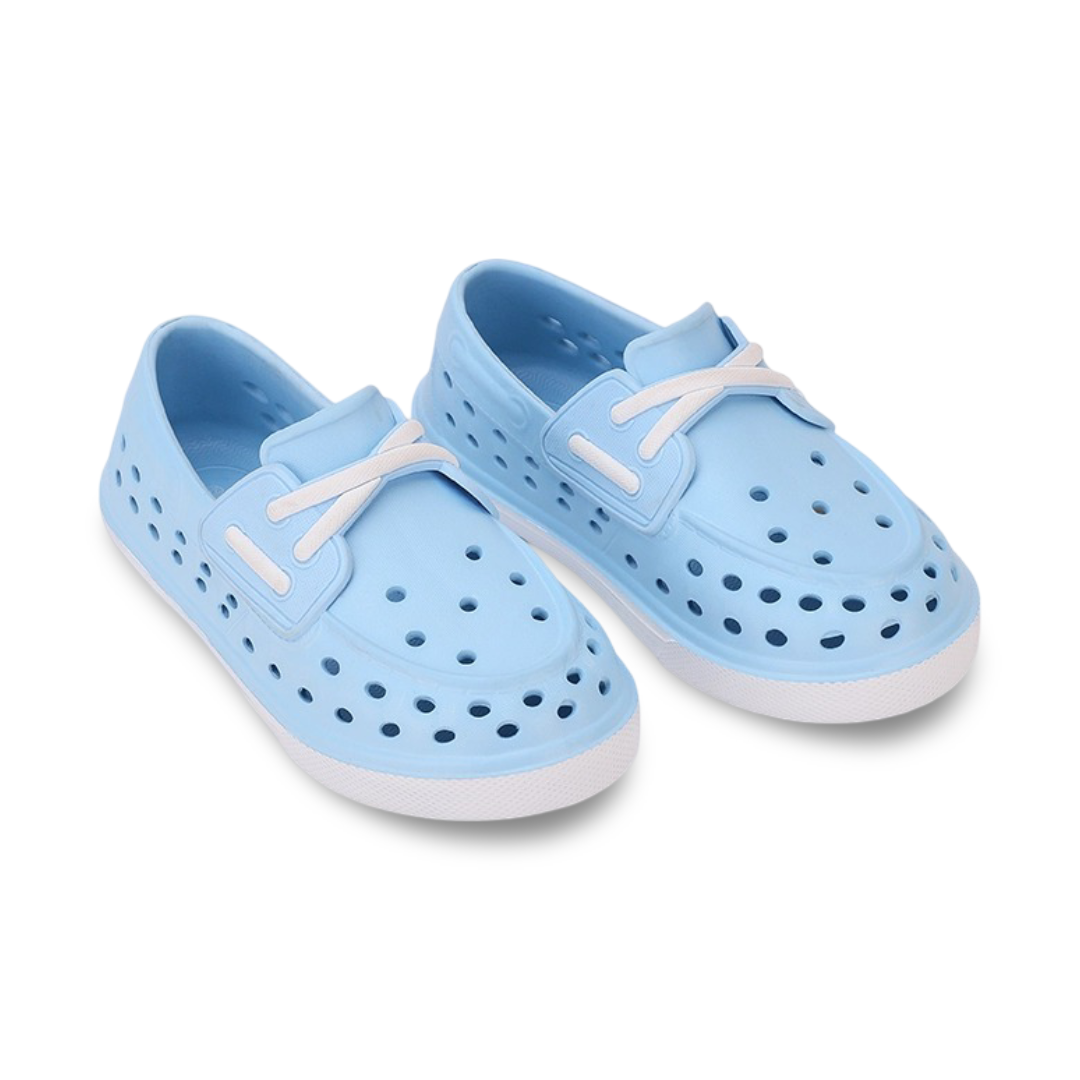 Unisex Rubber Sneakers – Baby Blue Slip On Fake Laces Sneaker