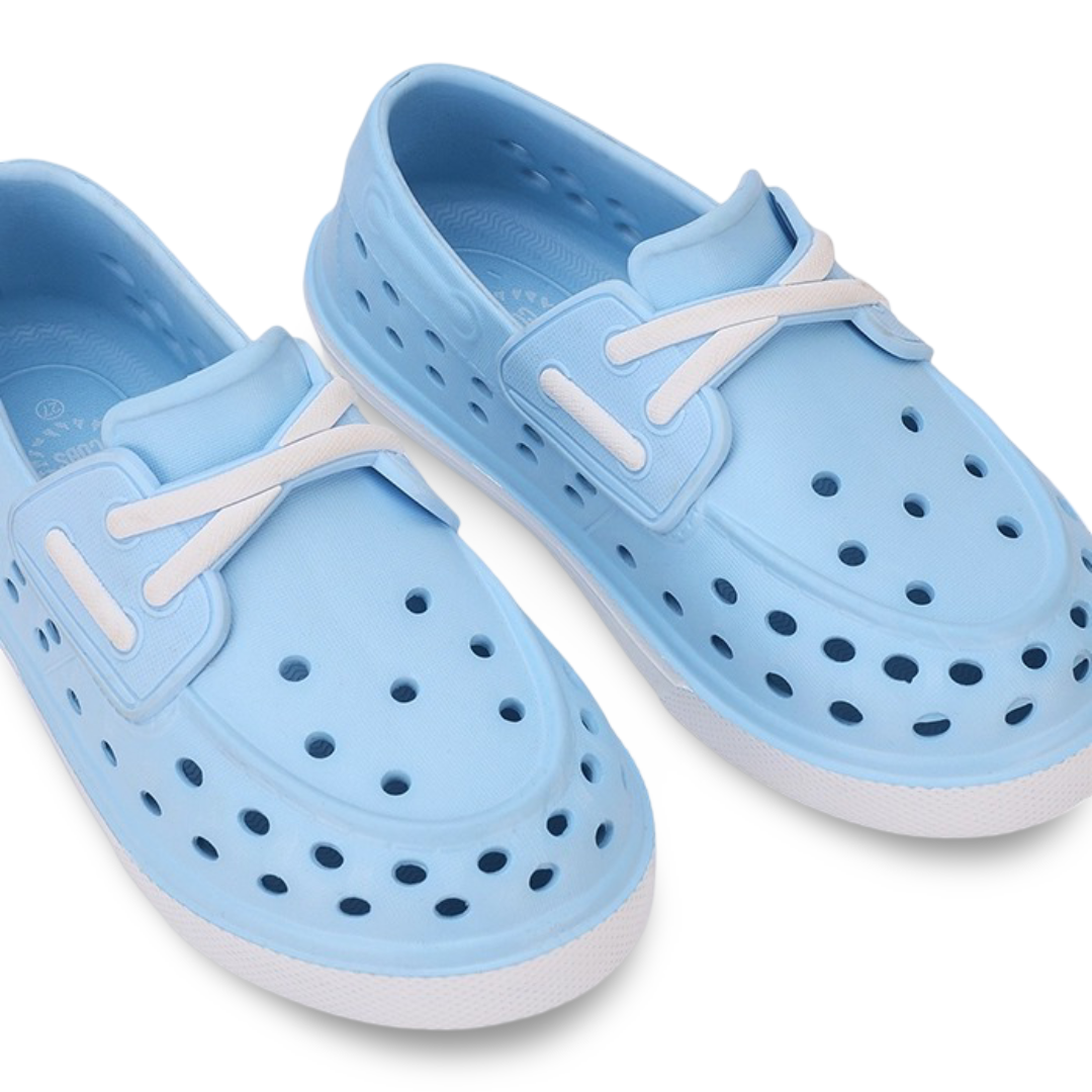 Unisex Rubber Sneakers – Baby Blue Slip On Fake Laces Sneaker