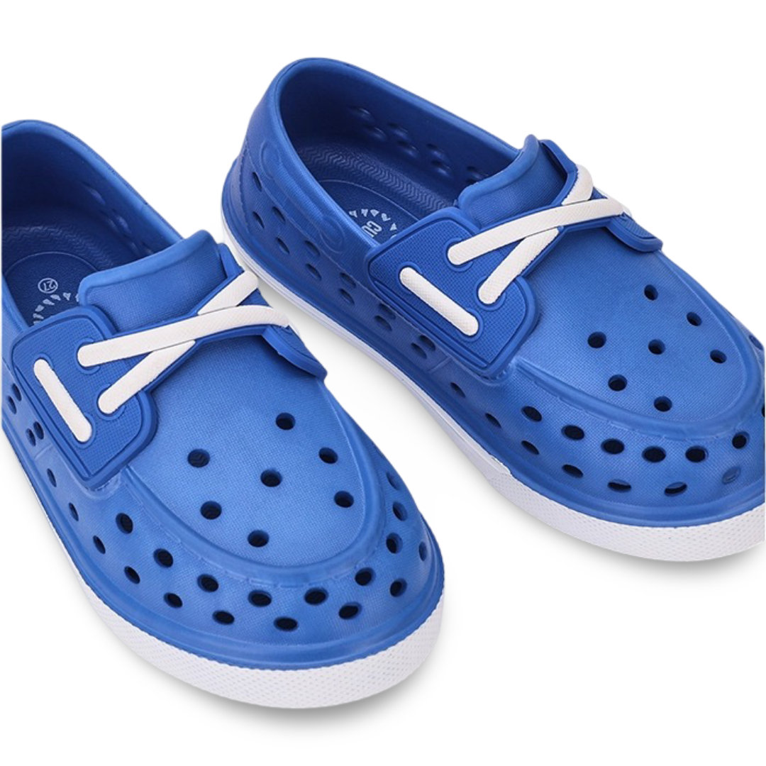 Unisex Rubber Sneakers – Navy Slip On Fake Laces Sneaker