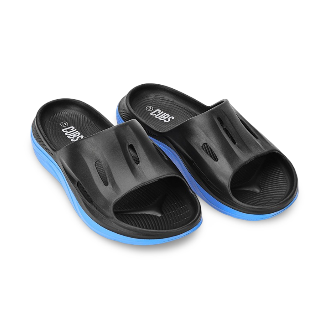 Boys Rubber Slippers – Black & Turquiose Air walk
