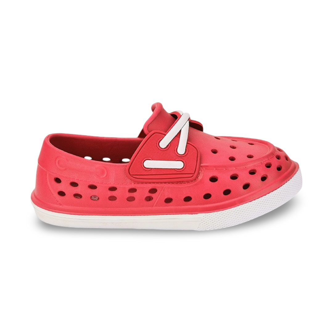 Unisex Rubber Sneakers – Red Slip On Fake Laces Sneaker