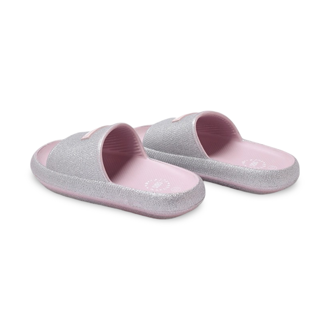 Girls Rubber Slippers – Glitter Silver