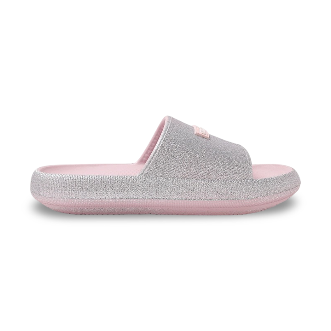 Girls Rubber Slippers – Glitter Silver