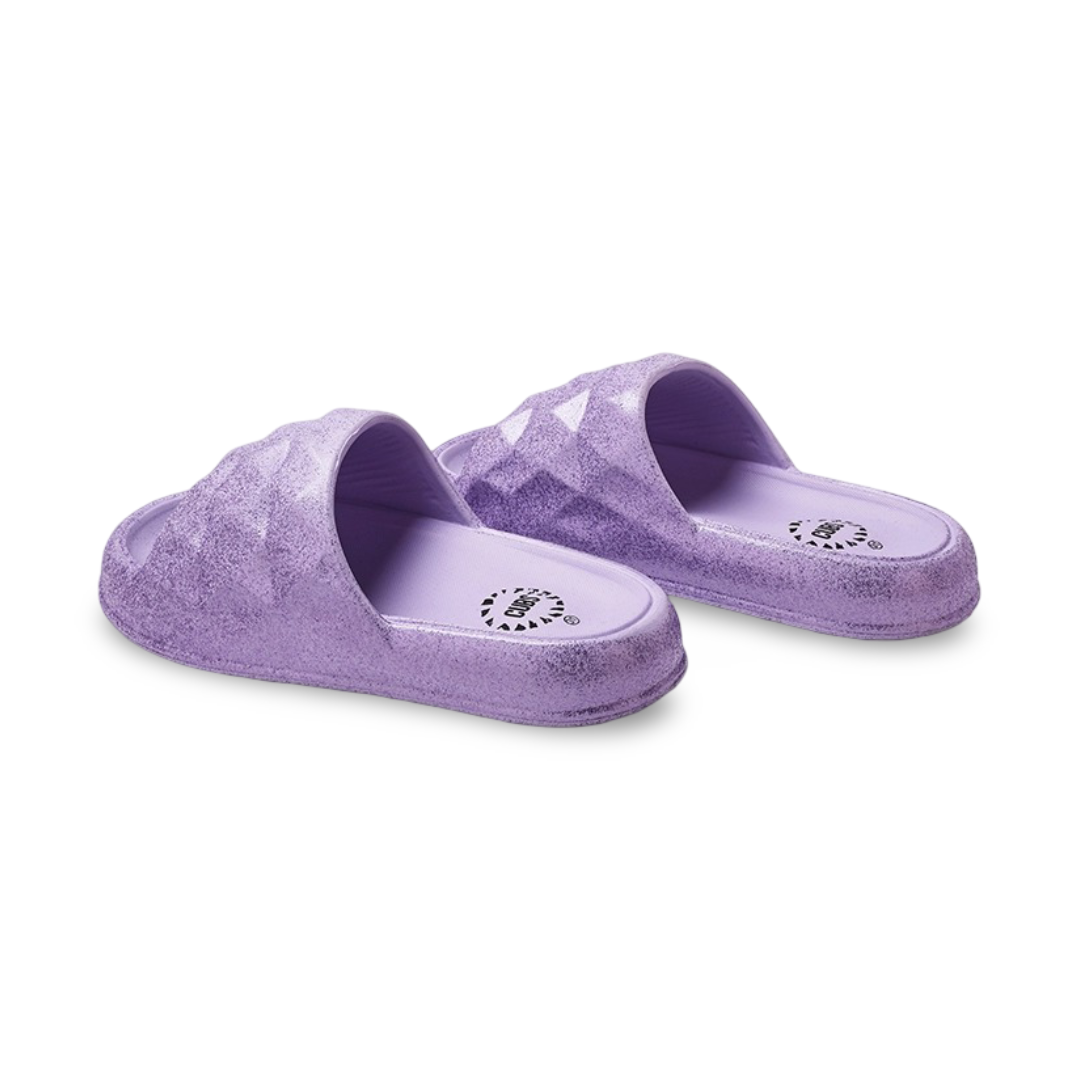 Girls Rubber Slippers – Lilac with Princess Diamond Design