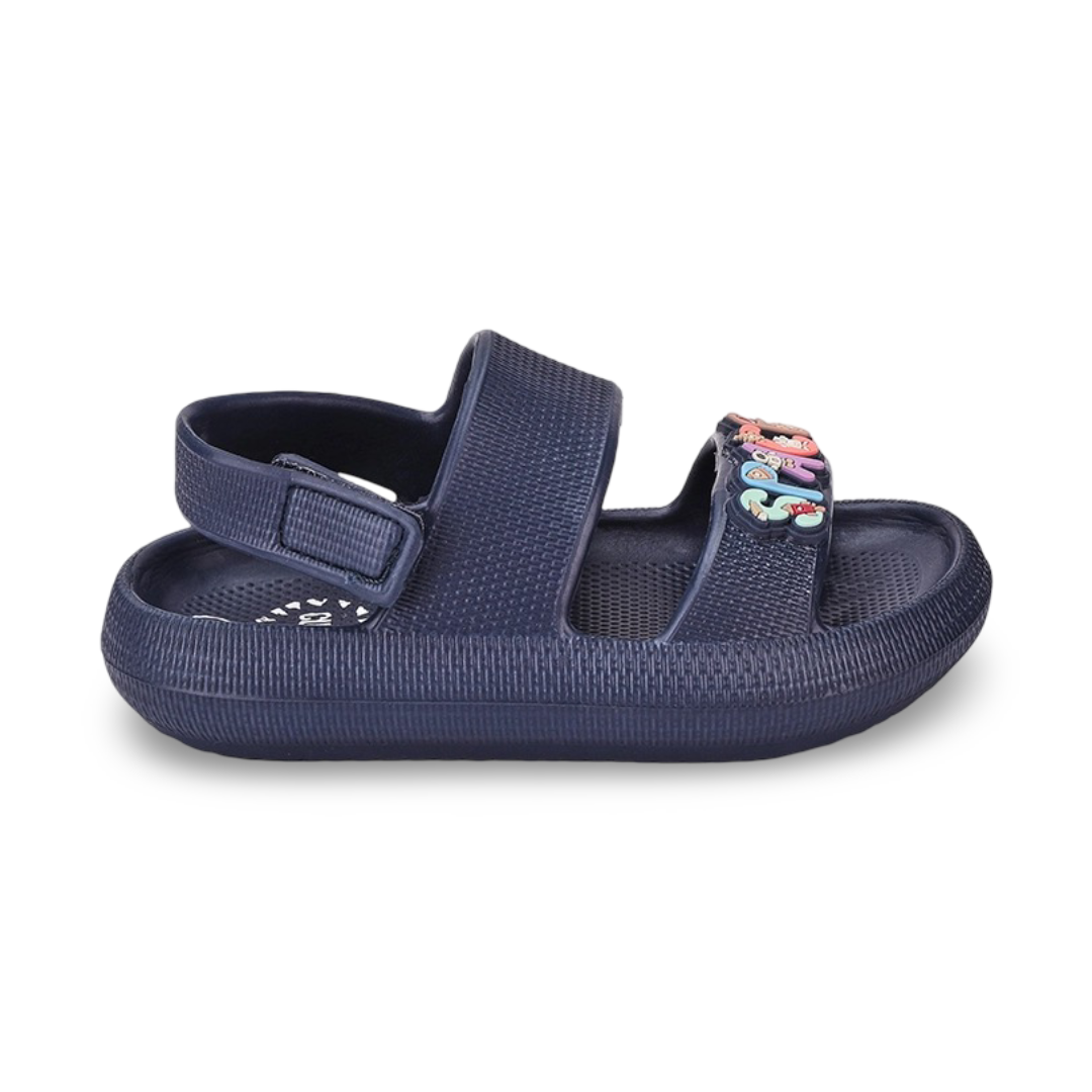 Unisex Baby Rubber Sandal – Navy with "Space" Design