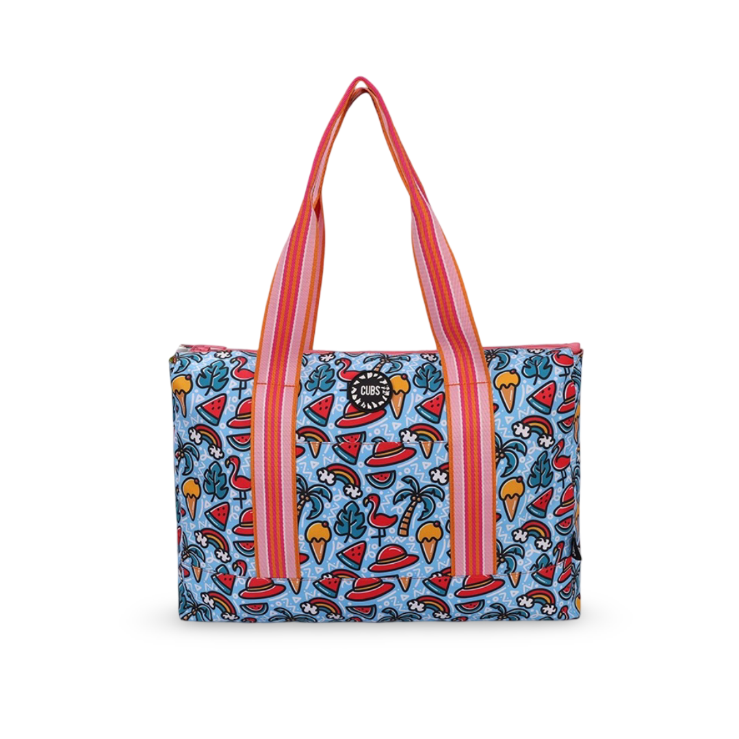 Cubs Flamingos and Pineapples Double Face Tote Bag (19L)