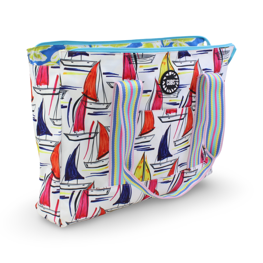 Cubs Ships and Flowers Double Face Tote Bag (19L)
