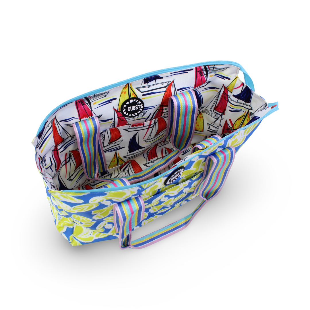 Cubs Ships and Flowers Double Face Tote Bag (19L)