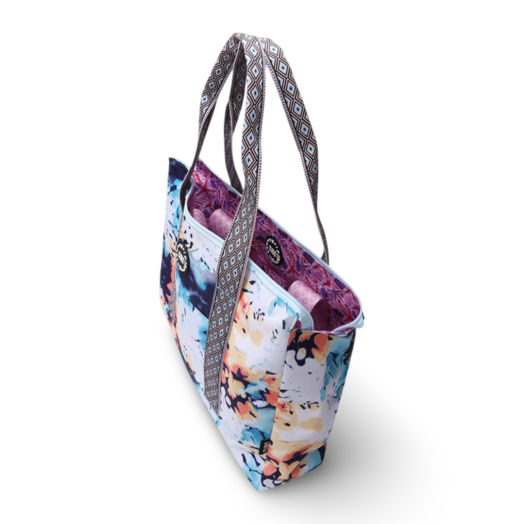 Cubs Bluish Tie Dye and Pinky Stars Double Face Tote Bag (19L)