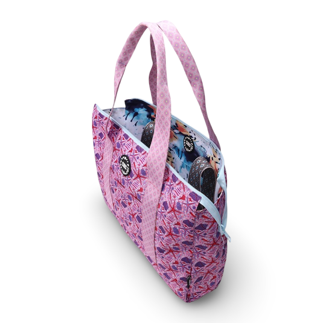 Cubs Bluish Tie Dye and Pinky Stars Double Face Tote Bag (19L)