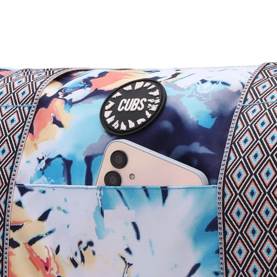 Cubs Bluish Tie Dye and Pinky Stars Double Face Tote Bag (19L)