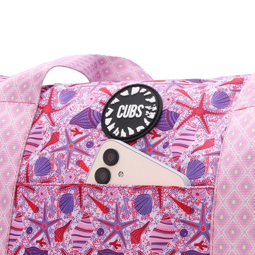 Cubs Bluish Tie Dye and Pinky Stars Double Face Tote Bag (19L)