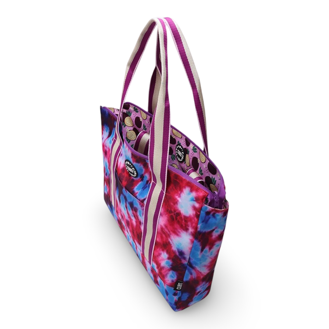 Cubs Passion Fruits and Purple Tie Dye Double Face Tote Bag (19L)