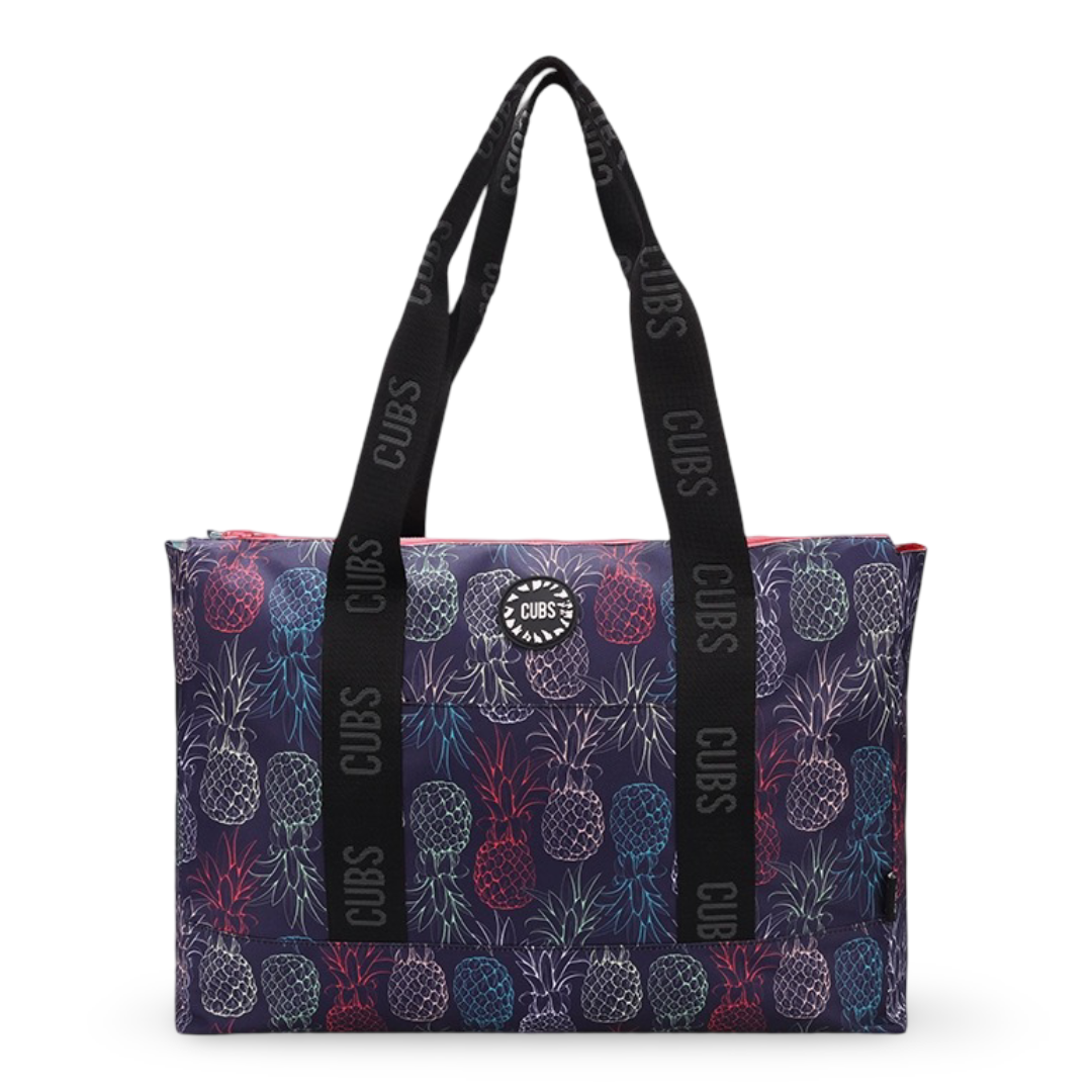 Cubs Black Pineapples and Colorful forests Double Face Tote Bag (19L)