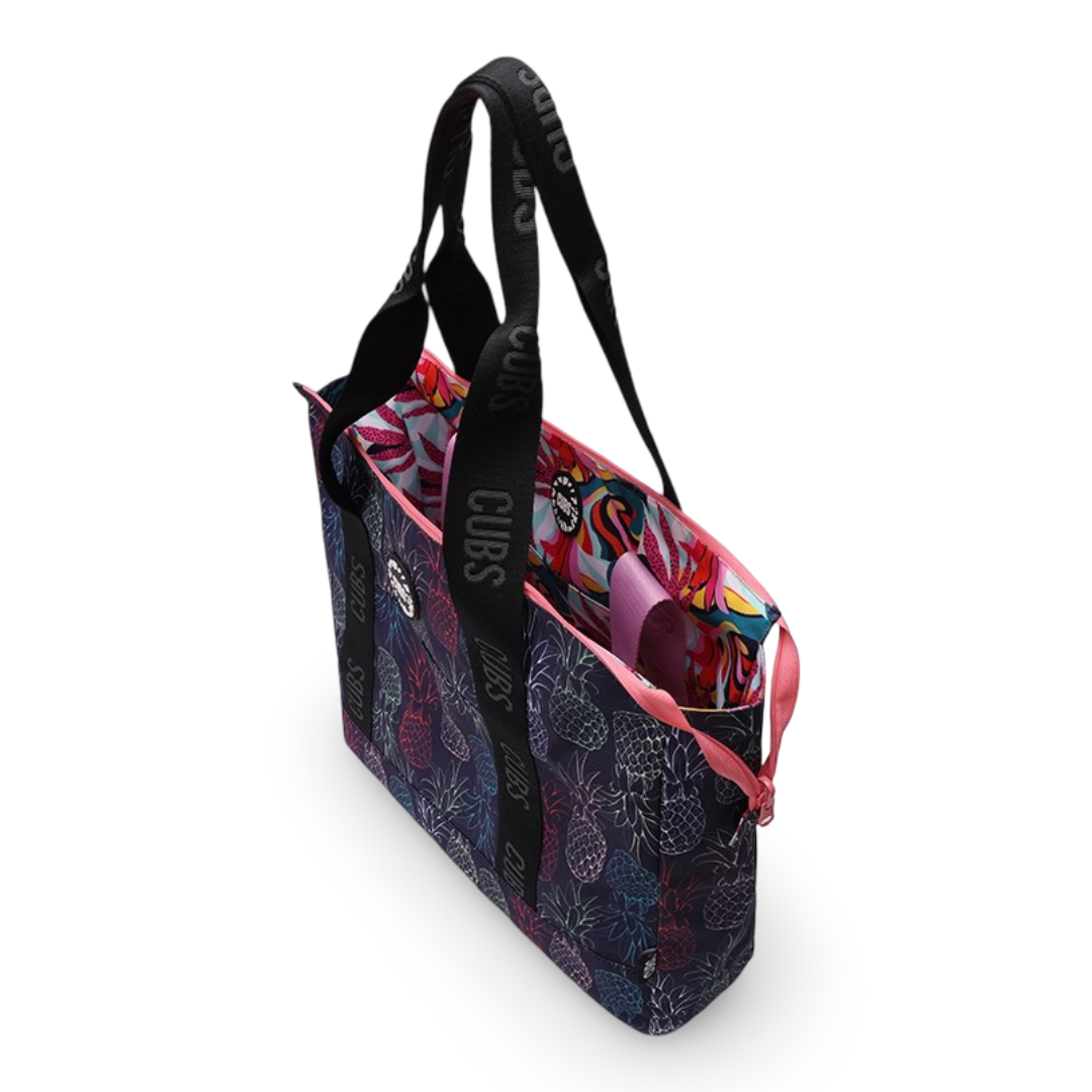 Cubs Black Pineapples and Colorful forests Double Face Tote Bag (19L)