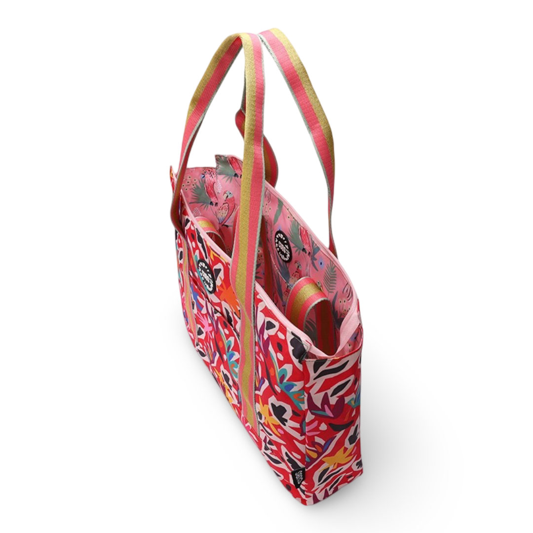 Cubs Pinkish Flowers Double Face Tote Bag (19L)