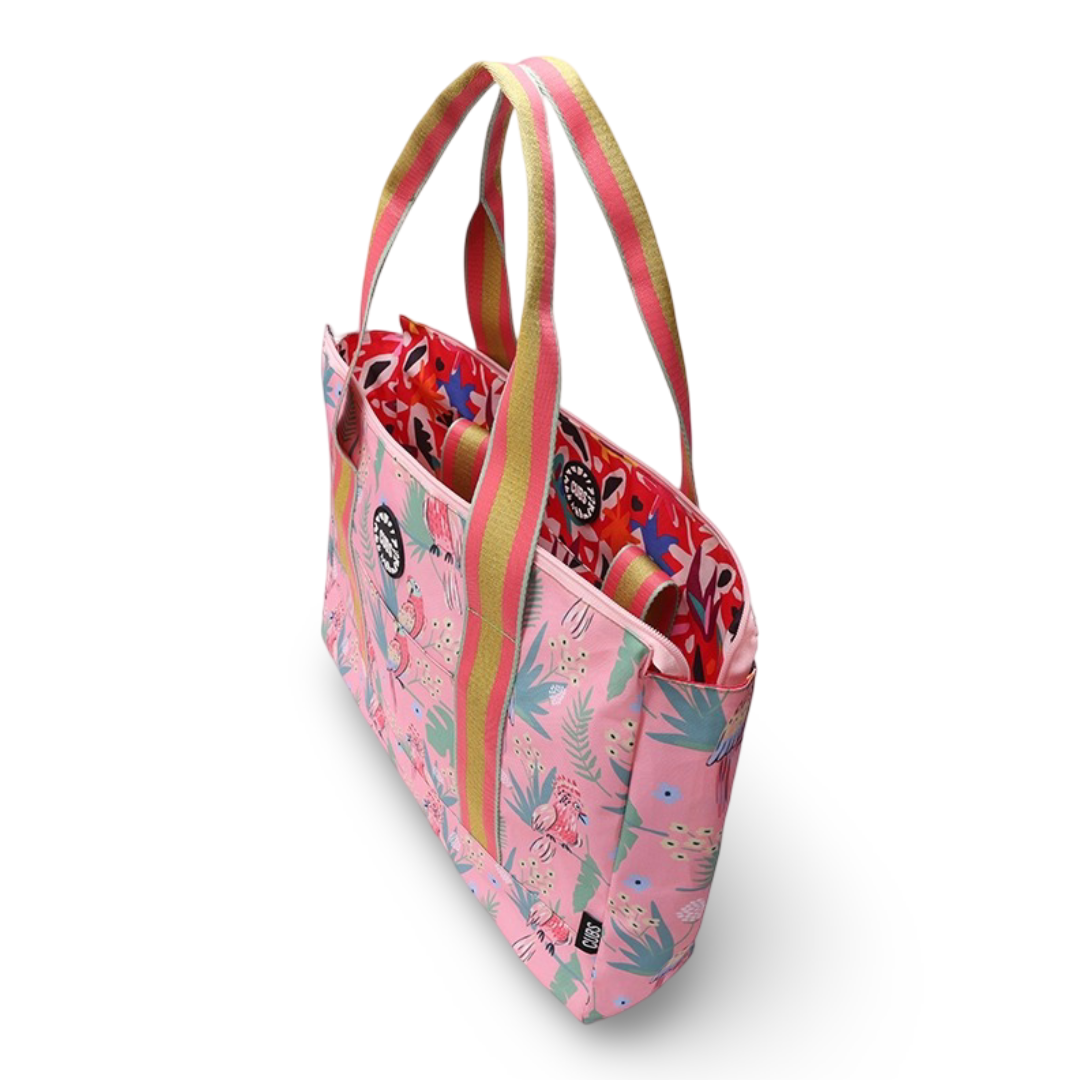 Cubs Pinkish Flowers Double Face Tote Bag (19L)