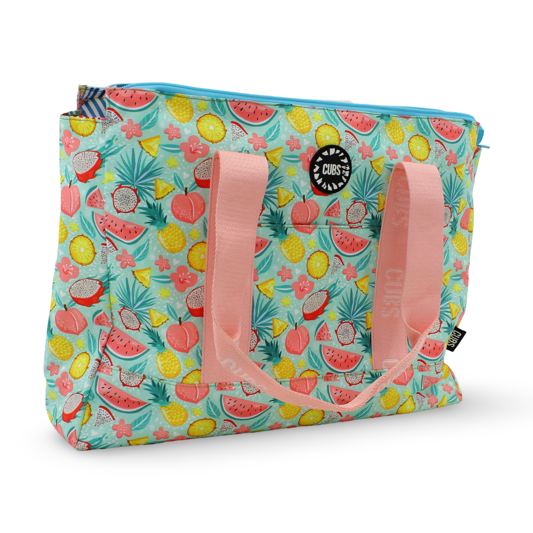 Cubs Tropical Fruits and Umbrellas Double Face Tote Bag (19L) - Summer