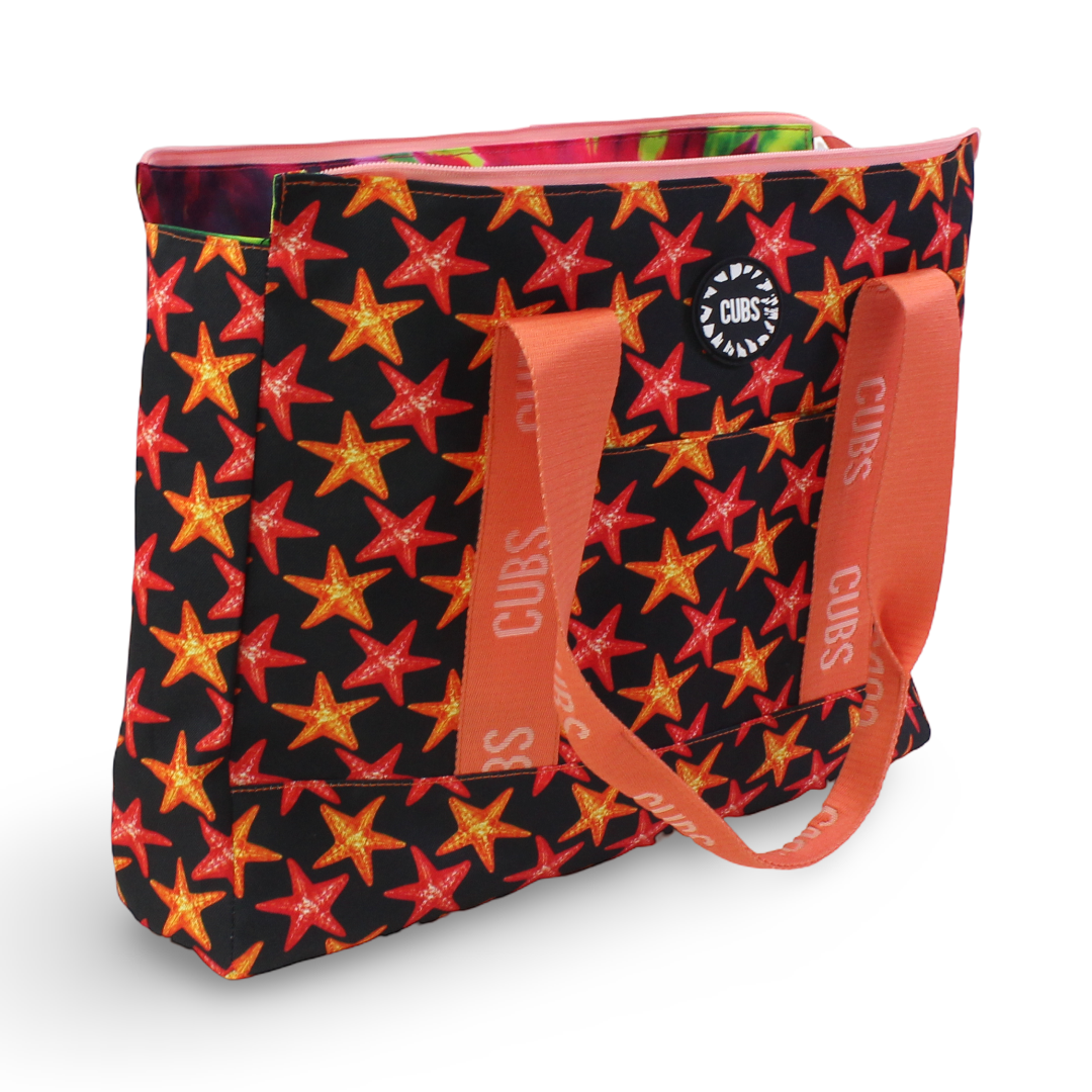 Cubs Tie Dye and Black Stars Double Face Tote Bag (19L)