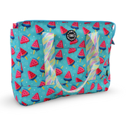 Cubs Bluish Flowers and Watermelon Ice-Cream Double Face Tote Bag (19L)