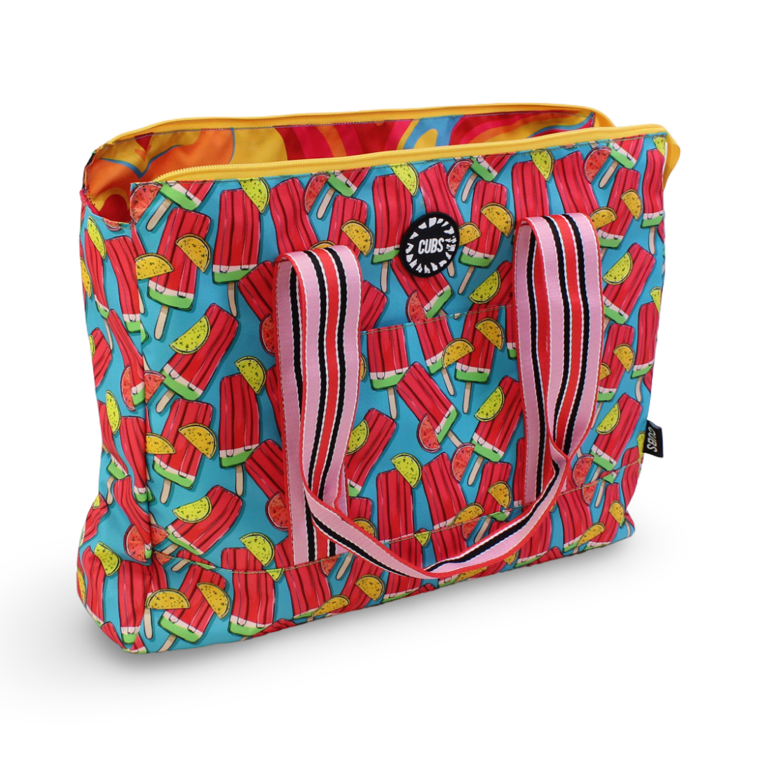 Cubs Ice-Cream and water colors Double Face Tote Bag (19L)
