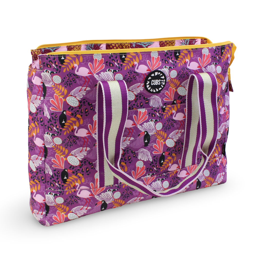 Cubs Lilac Pigon Forest and Pineapples Double Face Tote Bag (19L)