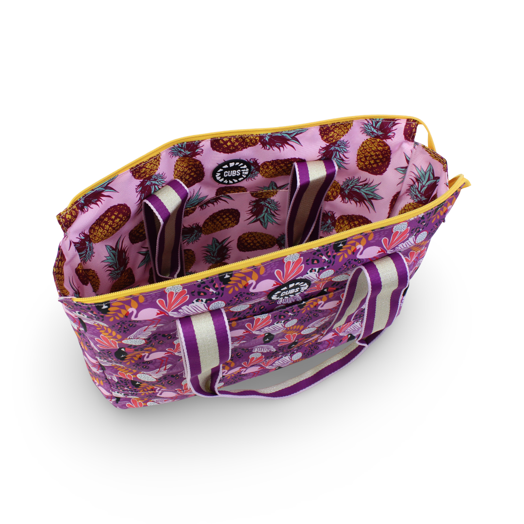 Cubs Lilac Pigon Forest and Pineapples Double Face Tote Bag (19L)