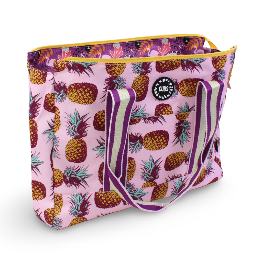 Cubs Lilac Pigon Forest and Pineapples Double Face Tote Bag (19L)