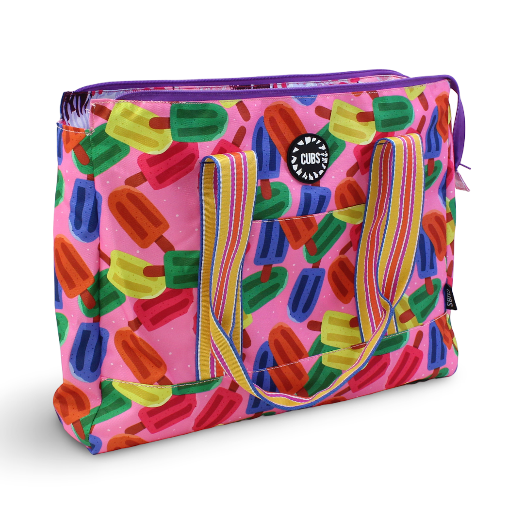 Cubs Purple Art and Ice-Cream Double Face Tote Bag (19L)