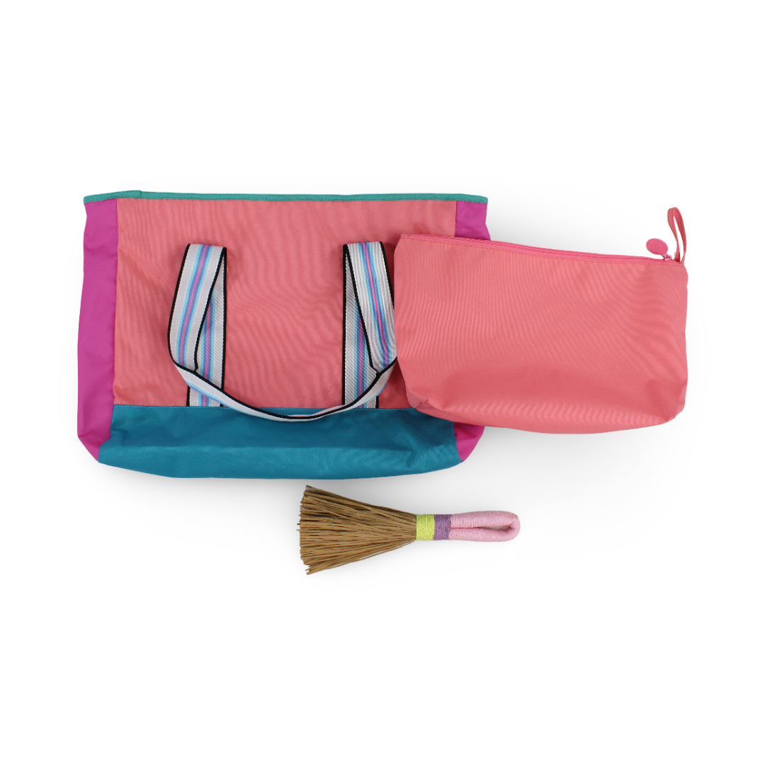 Cubs Beach Tote Set – Pink & Turquoise 19L