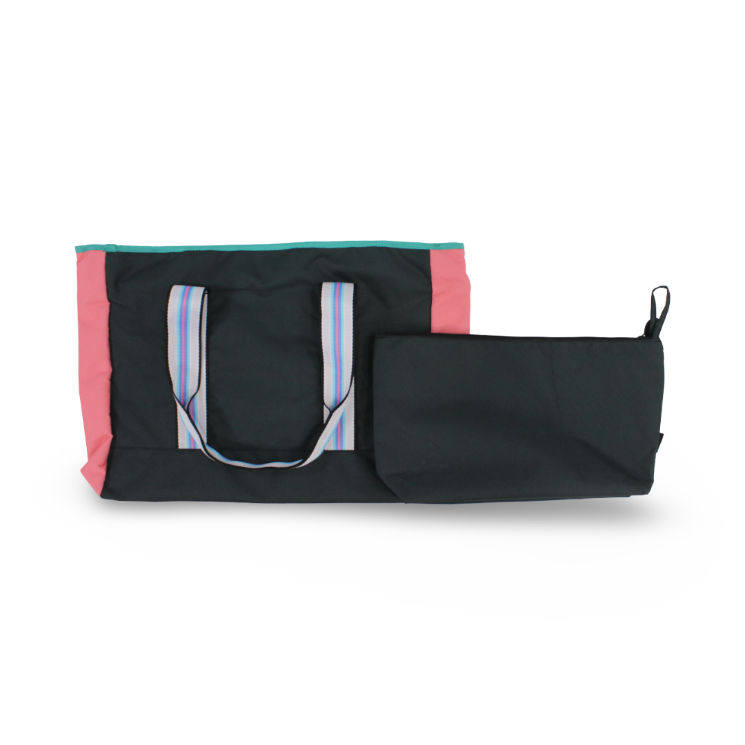 Cubs Beach Tote Set – Black & Turquoise 19 L